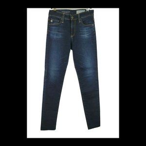 AG Farrah High Rise Skinny Crop Raw Hem Jean in 2 Years Beginning, Dark
